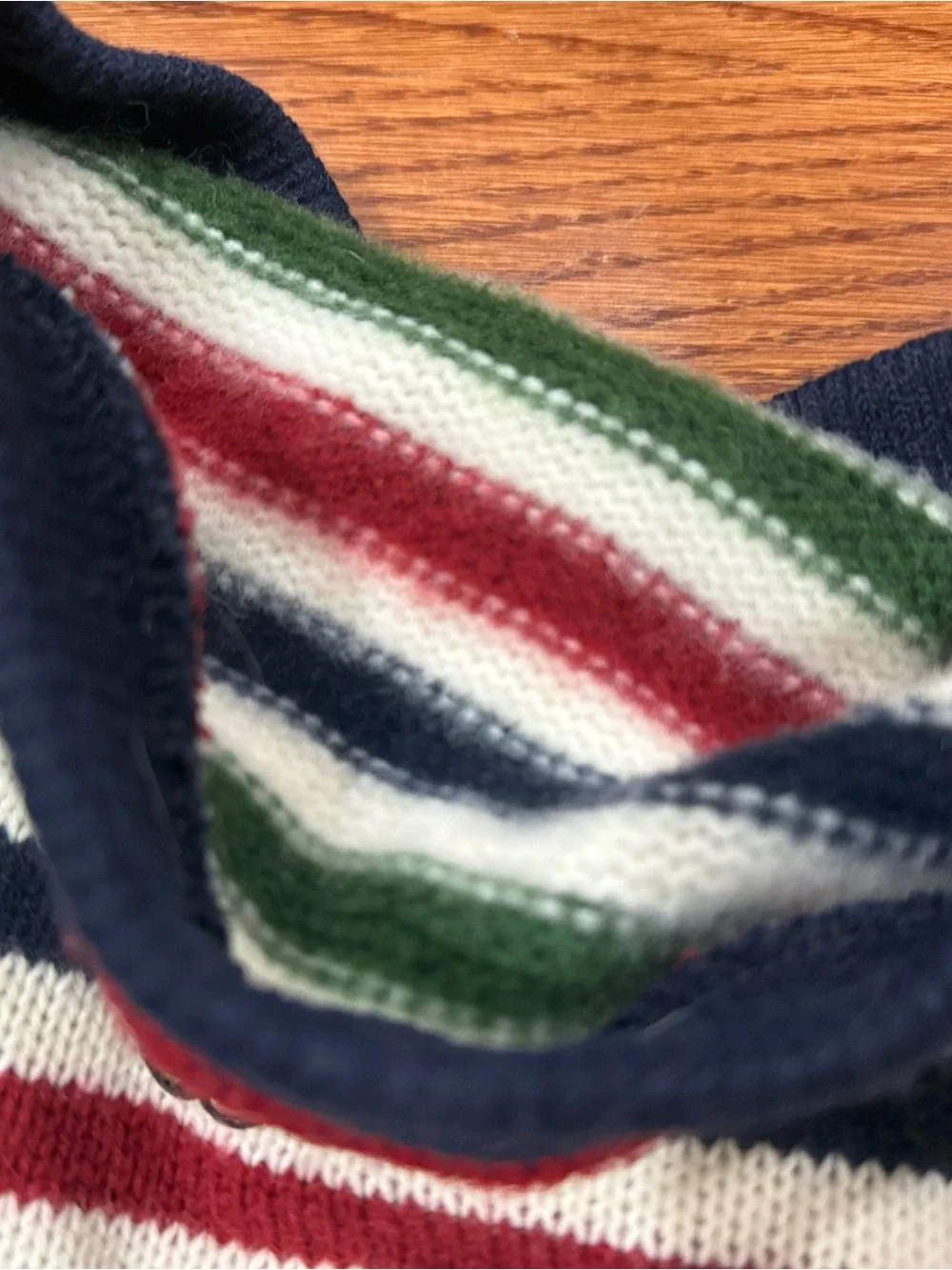 Pet Striped Knit Sweater with Bear Patch